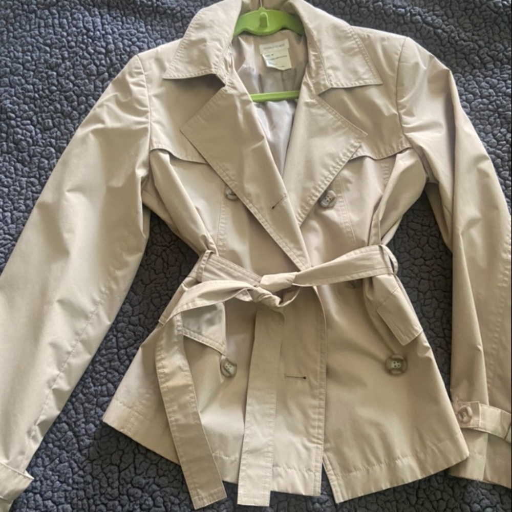 Tan trench coat